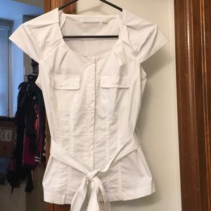 Safari looking cap sleeve button up shirt